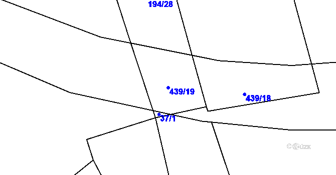 Parcela st. 439/19 v KÚ Chocenická Lhota, Katastrální mapa
