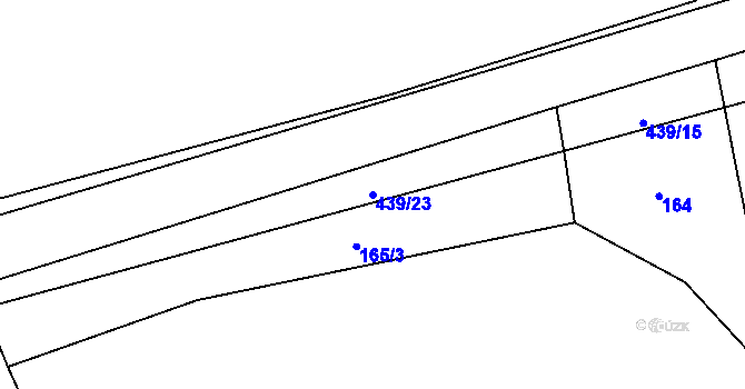 Parcela st. 439/23 v KÚ Chocenická Lhota, Katastrální mapa