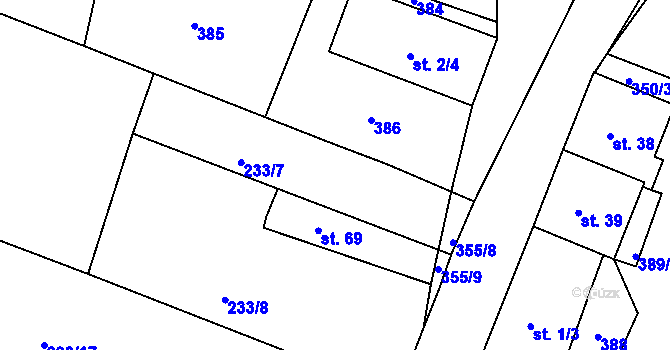 Parcela st. 78 v KÚ Chocenický Újezd, Katastrální mapa