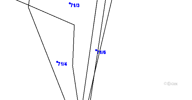 Parcela st. 71/6 v KÚ Chocenický Újezd, Katastrální mapa
