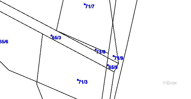 Parcela st. 71/8 v KÚ Chocenický Újezd, Katastrální mapa