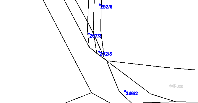 Parcela st. 292/5 v KÚ Chocenický Újezd, Katastrální mapa