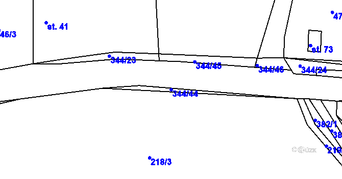Parcela st. 344/44 v KÚ Chocenický Újezd, Katastrální mapa