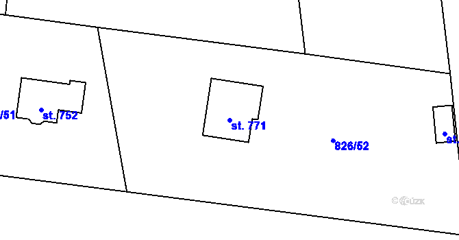 Parcela st. 771 v KÚ Chocerady, Katastrální mapa