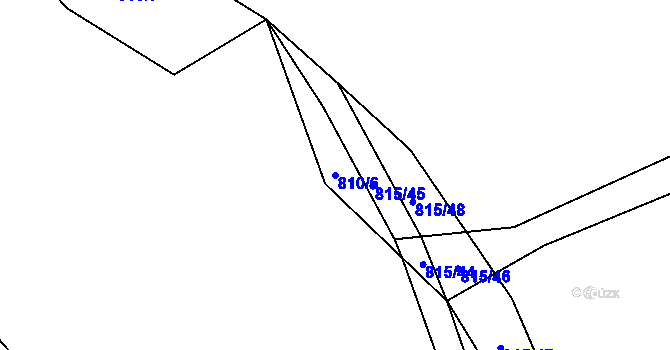 Parcela st. 810/6 v KÚ Chocerady, Katastrální mapa