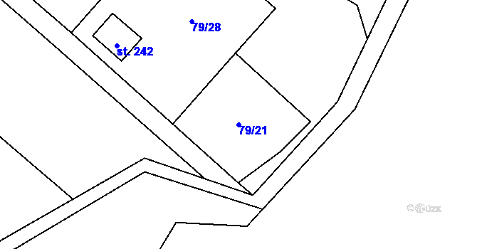 Parcela st. 79/21 v KÚ Samechov, Katastrální mapa