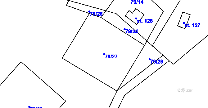 Parcela st. 79/27 v KÚ Samechov, Katastrální mapa