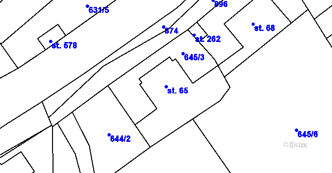 Parcela st. 65 v KÚ Vlkovec, Katastrální mapa