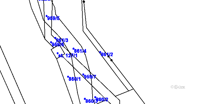 Parcela st. 861/2 v KÚ Vlkovec, Katastrální mapa