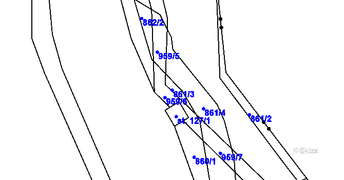 Parcela st. 861/3 v KÚ Vlkovec, Katastrální mapa