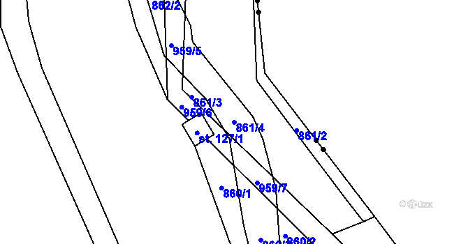 Parcela st. 861/4 v KÚ Vlkovec, Katastrální mapa