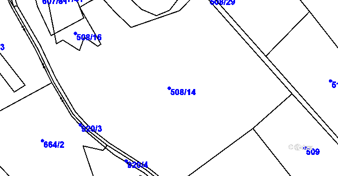 Parcela st. 508/14 v KÚ Vlkovec, Katastrální mapa
