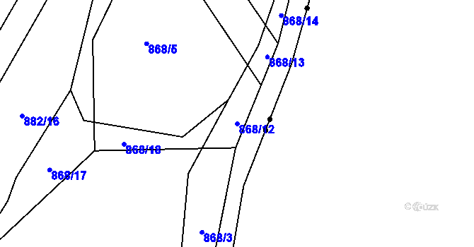 Parcela st. 868/12 v KÚ Vlkovec, Katastrální mapa