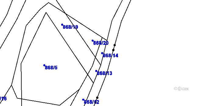 Parcela st. 868/14 v KÚ Vlkovec, Katastrální mapa