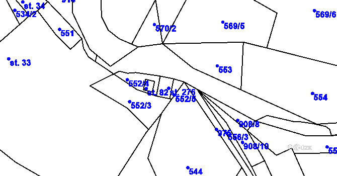 Parcela st. 276 v KÚ Vlkovec, Katastrální mapa