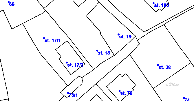 Parcela st. 18 v KÚ Chocomyšl, Katastrální mapa