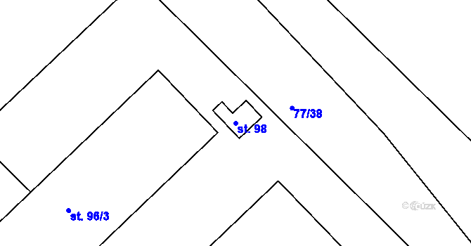 Parcela st. 98 v KÚ Chocomyšl, Katastrální mapa