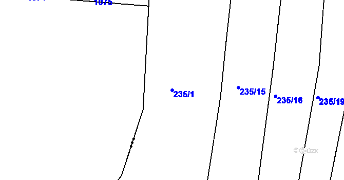 Parcela st. 235/1 v KÚ Chocomyšl, Katastrální mapa