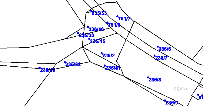 Parcela st. 236/2 v KÚ Chocomyšl, Katastrální mapa