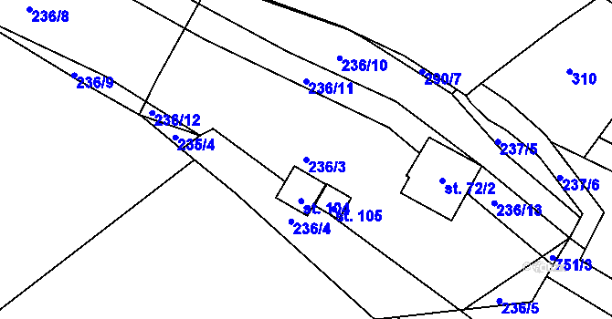 Parcela st. 236/3 v KÚ Chocomyšl, Katastrální mapa