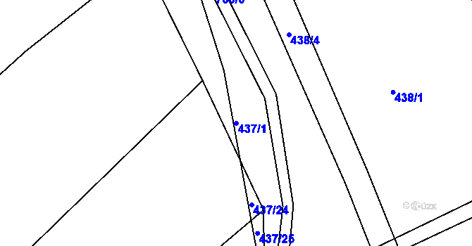 Parcela st. 437/1 v KÚ Chocomyšl, Katastrální mapa