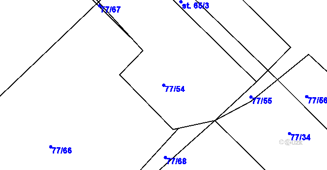 Parcela st. 77/54 v KÚ Chocomyšl, Katastrální mapa