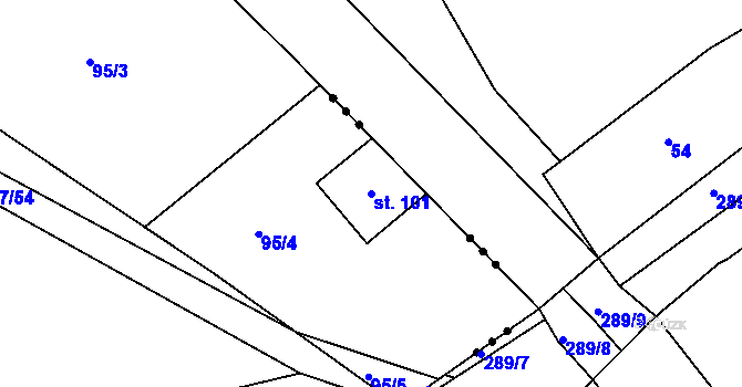 Parcela st. 101 v KÚ Chocomyšl, Katastrální mapa