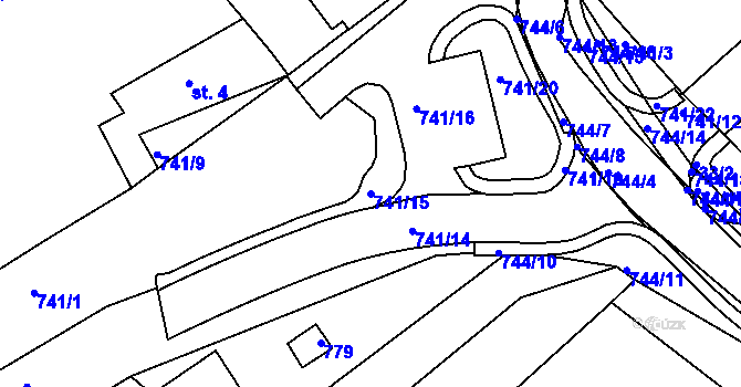 Parcela st. 741/15 v KÚ Chocomyšl, Katastrální mapa