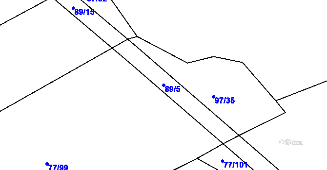 Parcela st. 89/5 v KÚ Chocomyšl, Katastrální mapa