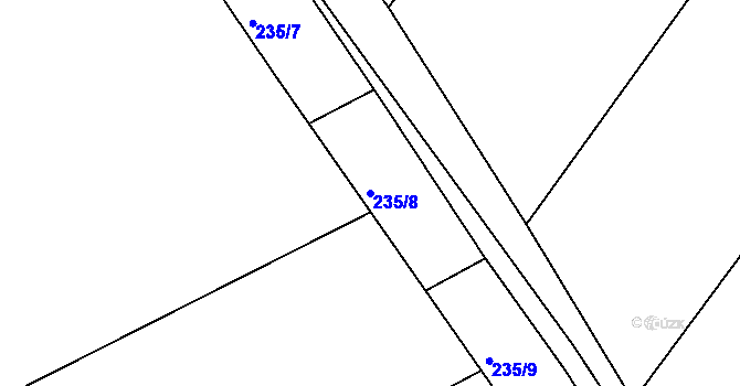 Parcela st. 235/8 v KÚ Chocomyšl, Katastrální mapa