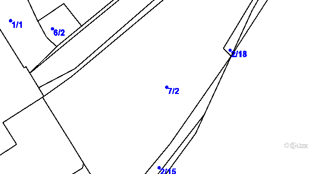 Parcela st. 7/2 v KÚ Chocomyšl, Katastrální mapa