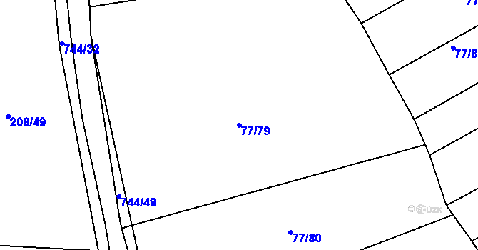 Parcela st. 77/79 v KÚ Chocomyšl, Katastrální mapa