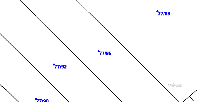 Parcela st. 77/95 v KÚ Chocomyšl, Katastrální mapa
