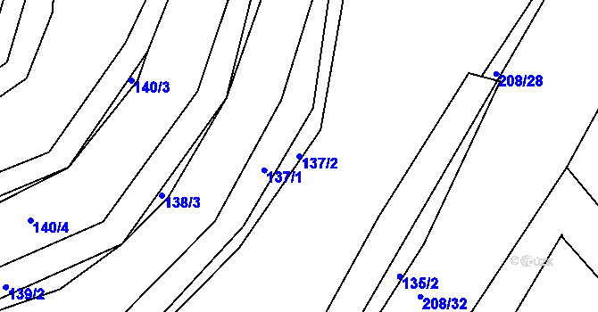 Parcela st. 137/2 v KÚ Chocomyšl, Katastrální mapa