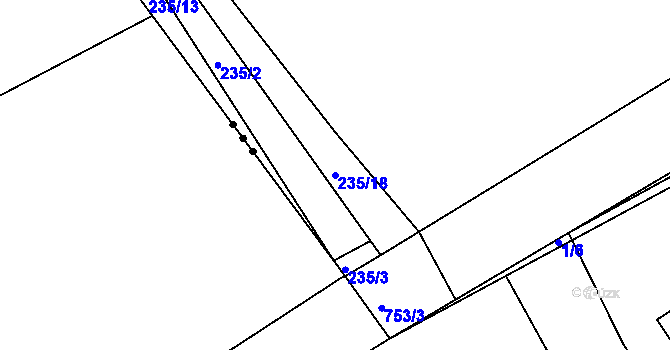 Parcela st. 235/18 v KÚ Chocomyšl, Katastrální mapa