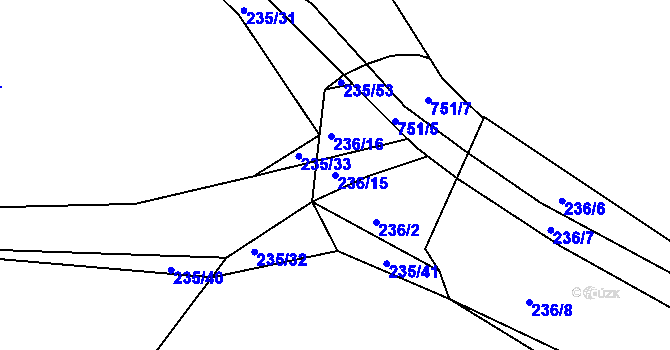 Parcela st. 236/15 v KÚ Chocomyšl, Katastrální mapa