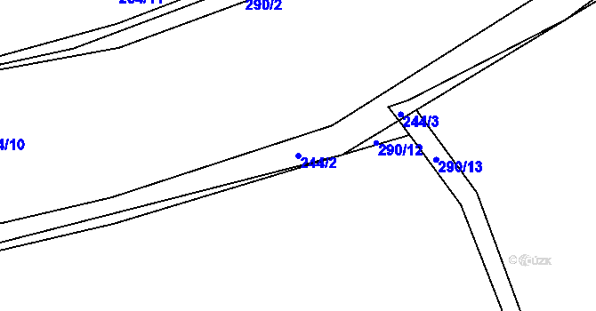 Parcela st. 244/2 v KÚ Chocomyšl, Katastrální mapa
