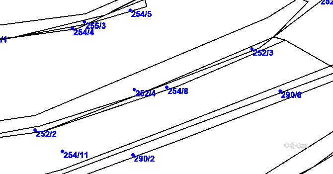 Parcela st. 254/8 v KÚ Chocomyšl, Katastrální mapa
