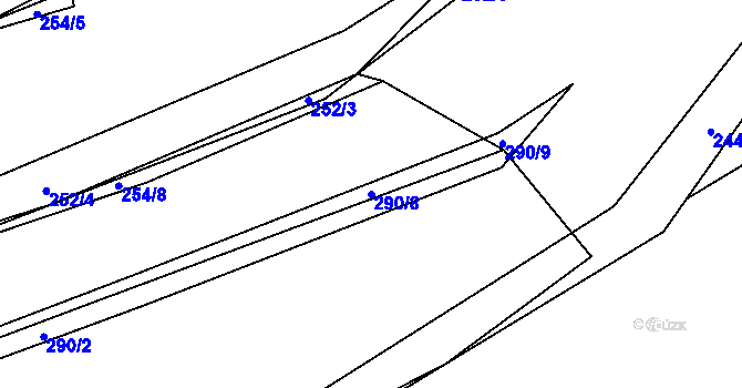 Parcela st. 290/8 v KÚ Chocomyšl, Katastrální mapa