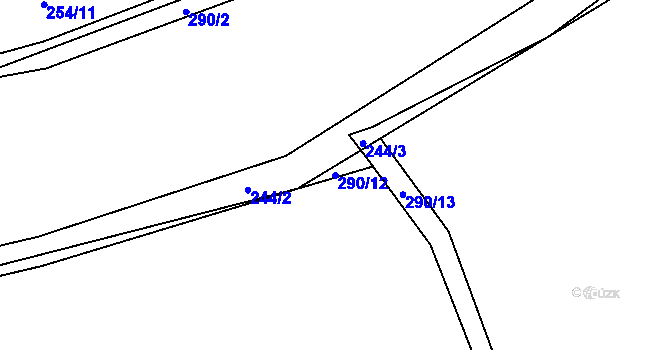 Parcela st. 290/12 v KÚ Chocomyšl, Katastrální mapa