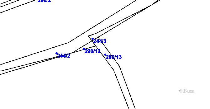 Parcela st. 290/13 v KÚ Chocomyšl, Katastrální mapa