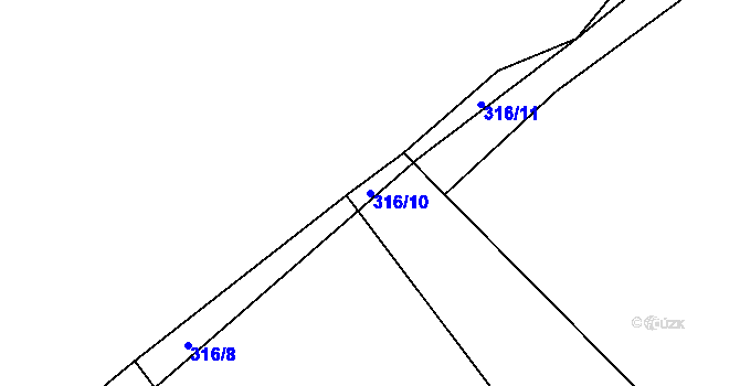Parcela st. 316/10 v KÚ Chocomyšl, Katastrální mapa