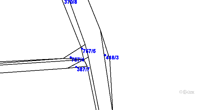 Parcela st. 418/3 v KÚ Chocomyšl, Katastrální mapa