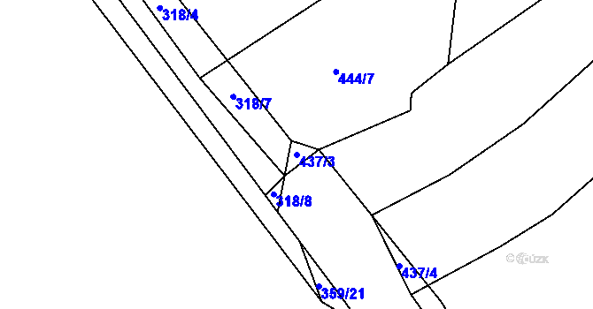 Parcela st. 437/3 v KÚ Chocomyšl, Katastrální mapa