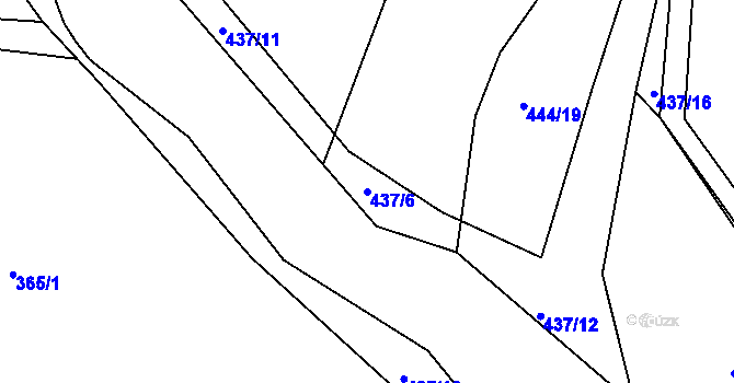 Parcela st. 437/6 v KÚ Chocomyšl, Katastrální mapa