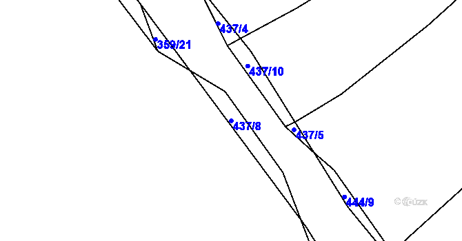 Parcela st. 437/8 v KÚ Chocomyšl, Katastrální mapa