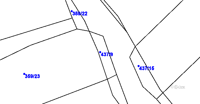 Parcela st. 437/9 v KÚ Chocomyšl, Katastrální mapa