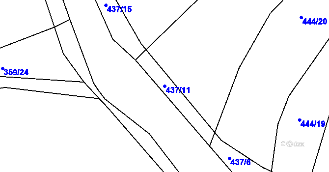 Parcela st. 437/11 v KÚ Chocomyšl, Katastrální mapa