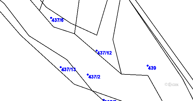 Parcela st. 437/12 v KÚ Chocomyšl, Katastrální mapa