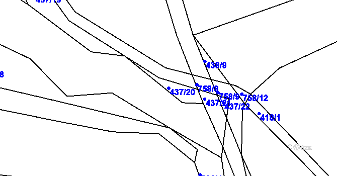 Parcela st. 437/20 v KÚ Chocomyšl, Katastrální mapa